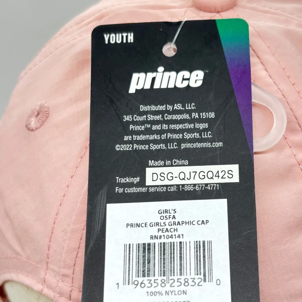 NEW Prince‎ Girls Youth Tennis Hat OS Pink See Ya On The Court Graphic Cap